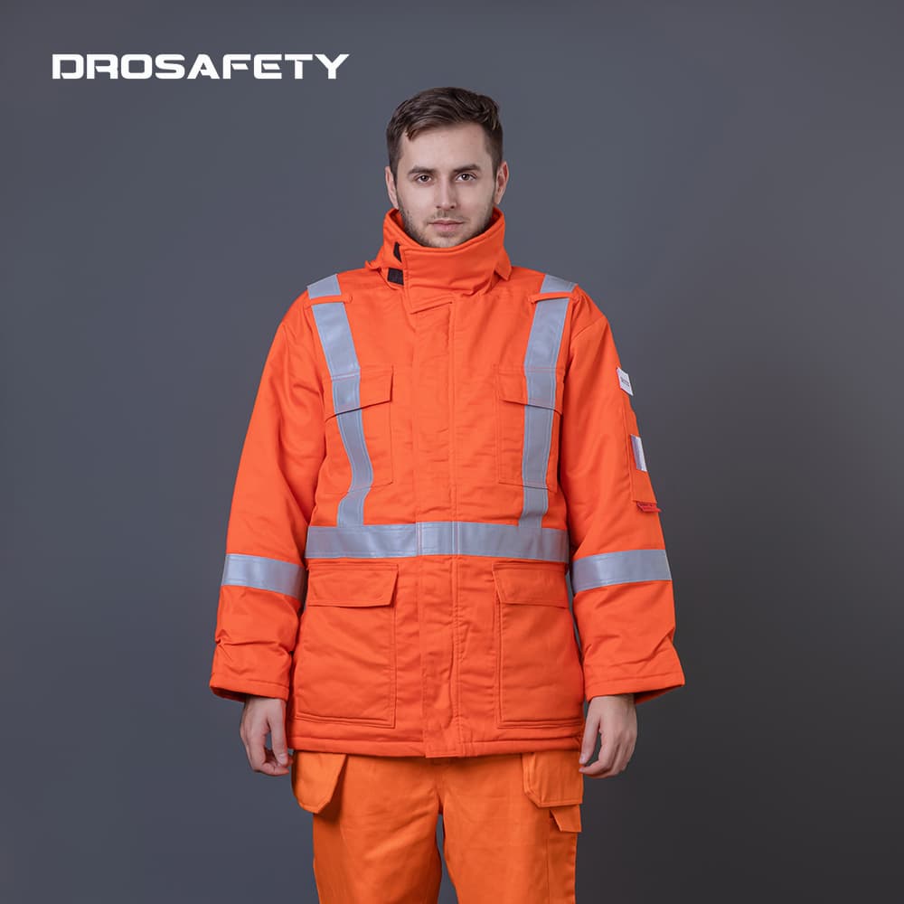 橙色阻燃反光安全夾克秋冬季棉工作服上衣