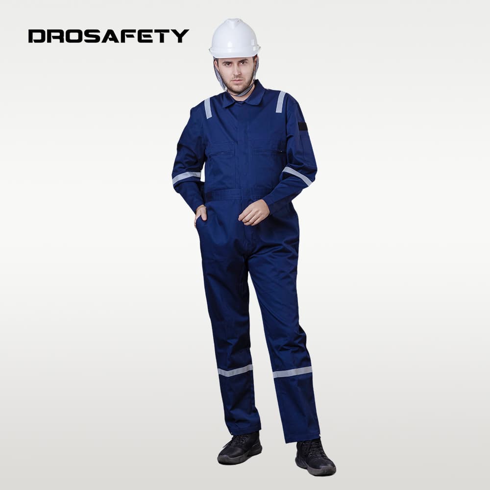 采礦工作服棉高強(qiáng)尼龍反光阻燃連體服可定制logo