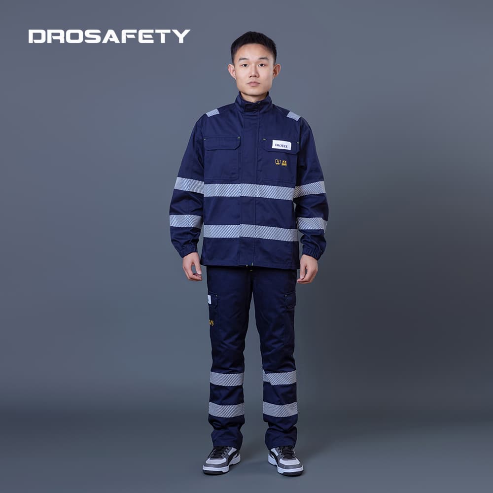 道路安全煤礦采集工裝反光阻燃工作夾克工作褲子套裝